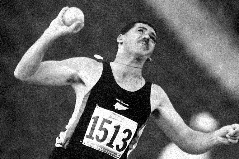 John Dowall, New Zealand Paralympian throwing shot put