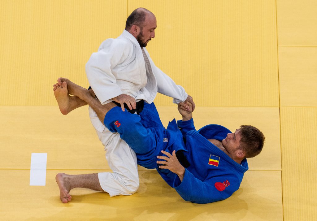 60kg Judo Bronze Medal Contest B Sherzod Namozov UZB against Alex Bologa ROU at the Tokyo 2020 Paralympic Games.