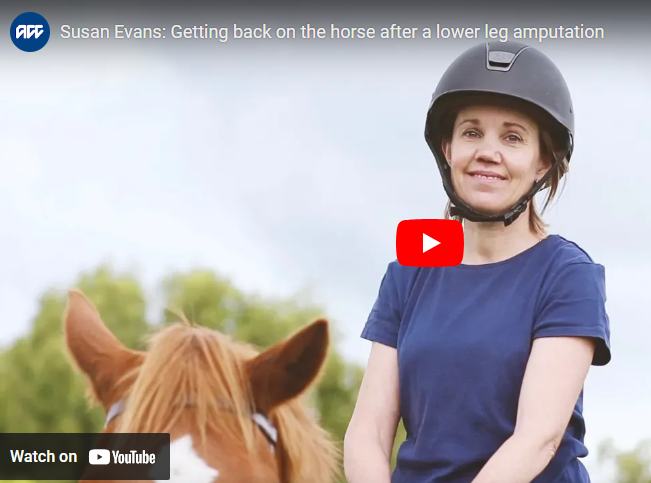 YouTube interface showing a video with a woman on a horse, smiling